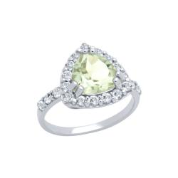 Inel argint 925 cu ametist verde si topaz alb [0]